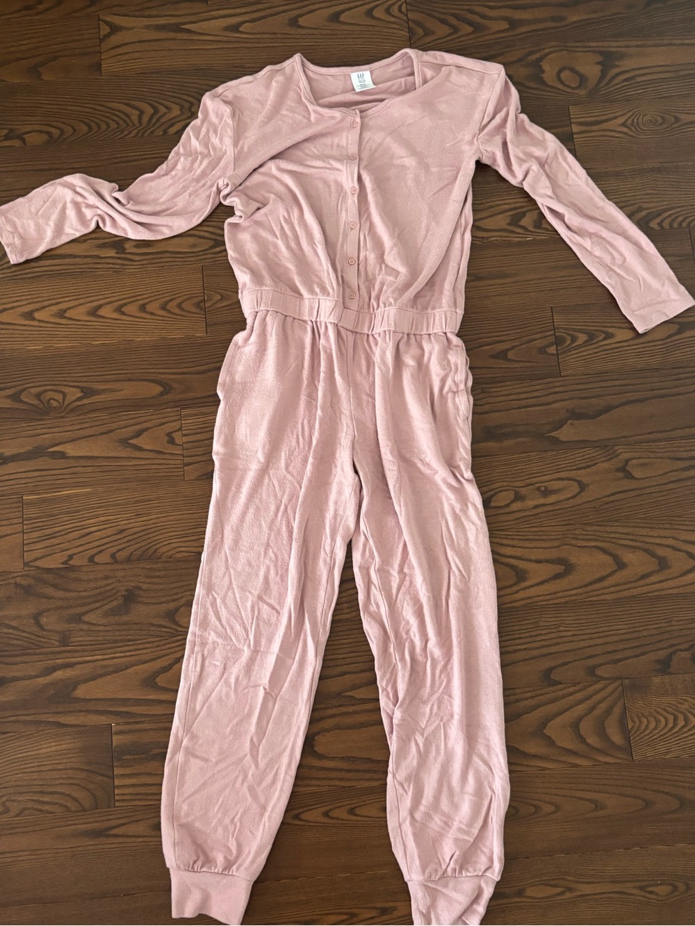 Long-Sleeve Pink Jumpsuit